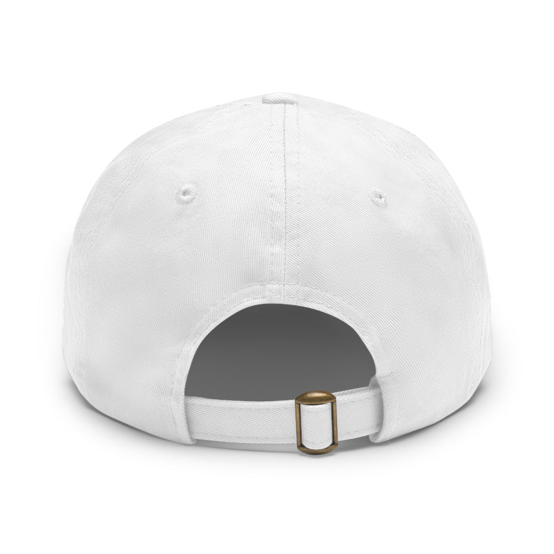 Blue Label Dad Hat - Classic White with Leather Patch
