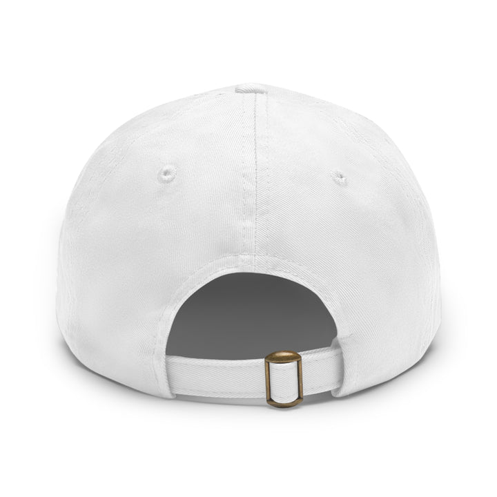 Blue Label Dad Hat - Classic White with Leather Patch
