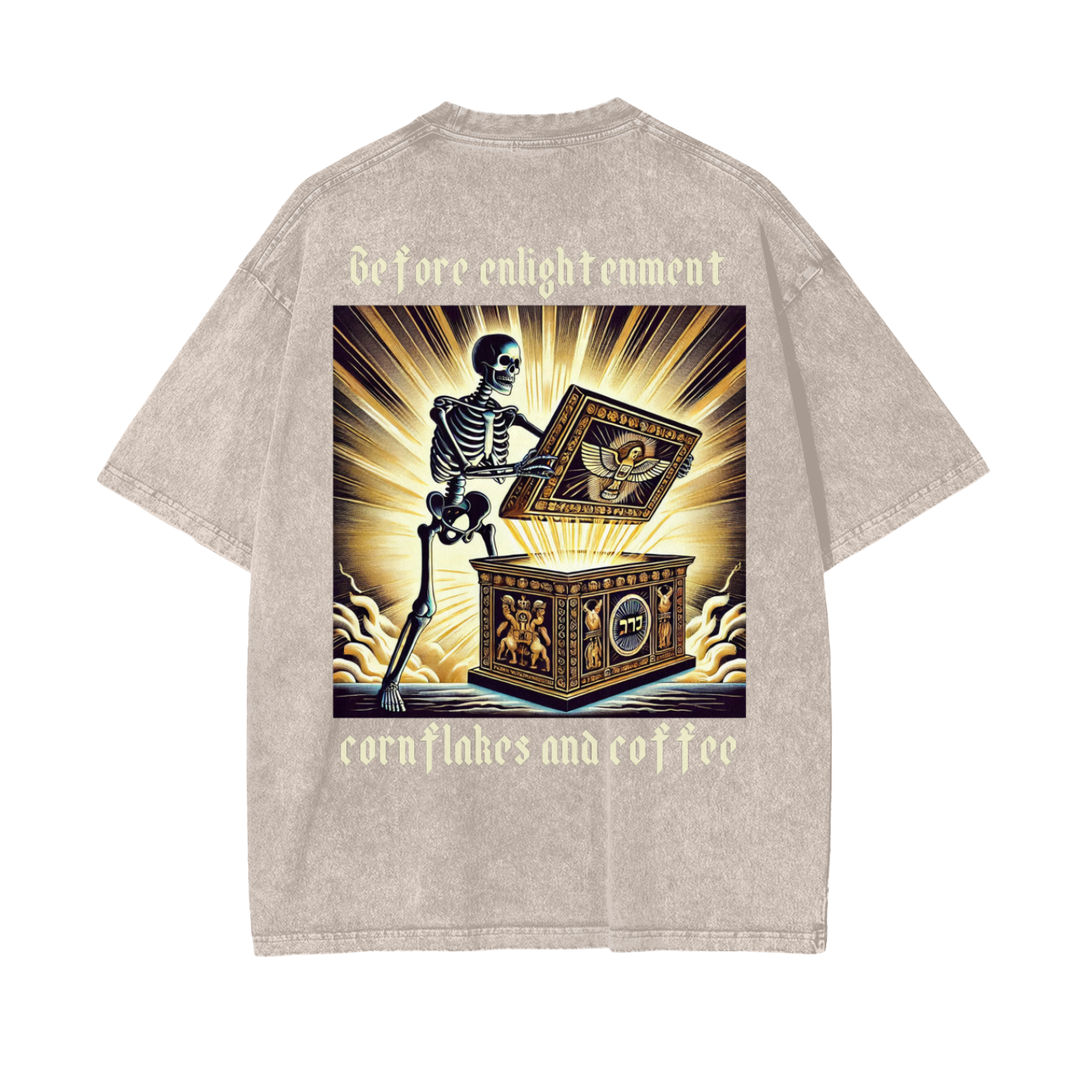 Before Enlightenment, Cornflakes and Coffee Oversize Snow Washed T-Shirt