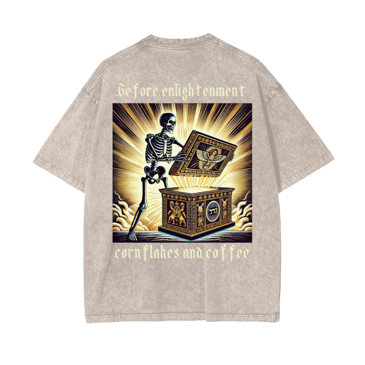 Before Enlightenment, Cornflakes and Coffee Oversize Snow Washed T-Shirt