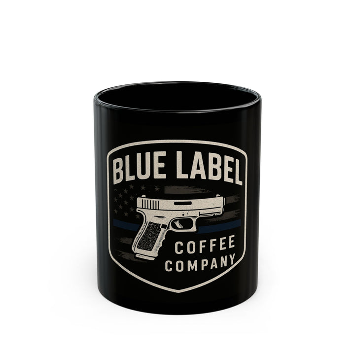 "Thin Brew Line" Black Coffee Mug