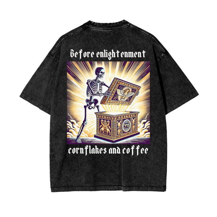Before Enlightenment, Cornflakes and Coffee Oversize Snow Washed T-Shirt