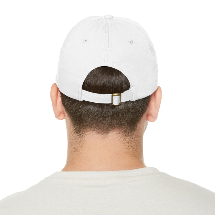 Blue Label Dad Hat - Classic White with Leather Patch