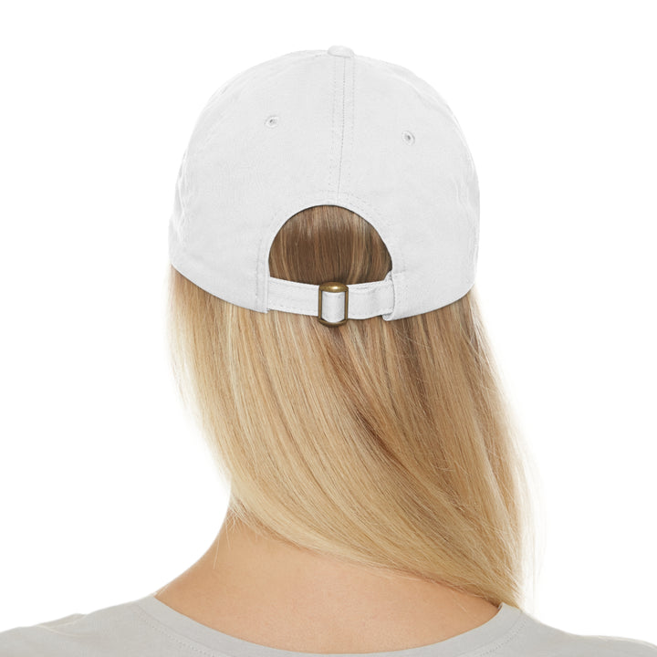Blue Label Dad Hat - Classic White with Leather Patch