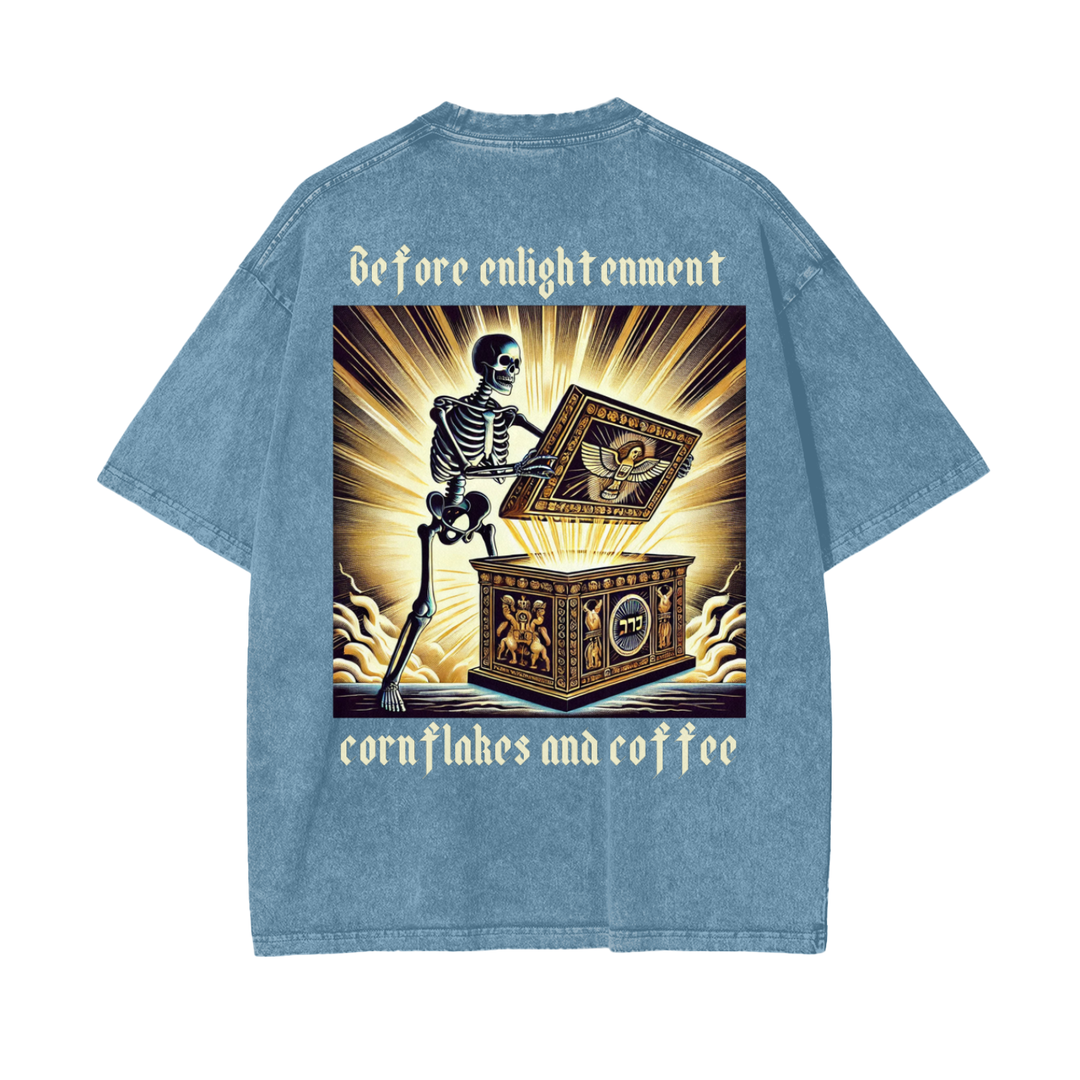 Before Enlightenment, Cornflakes and Coffee Oversize Snow Washed T-Shirt