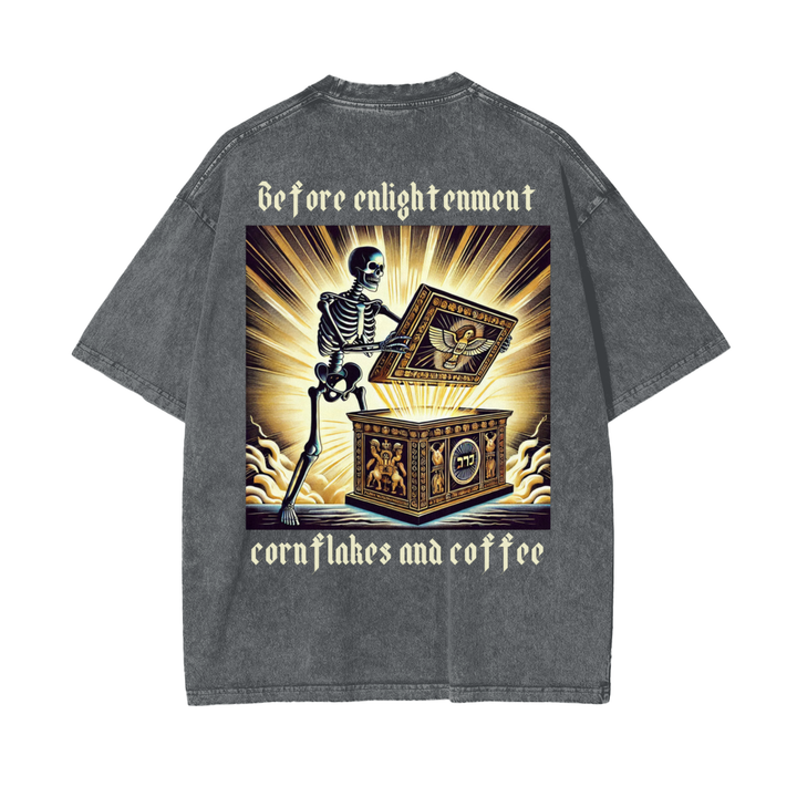 Before Enlightenment, Cornflakes and Coffee Oversize Snow Washed T-Shirt