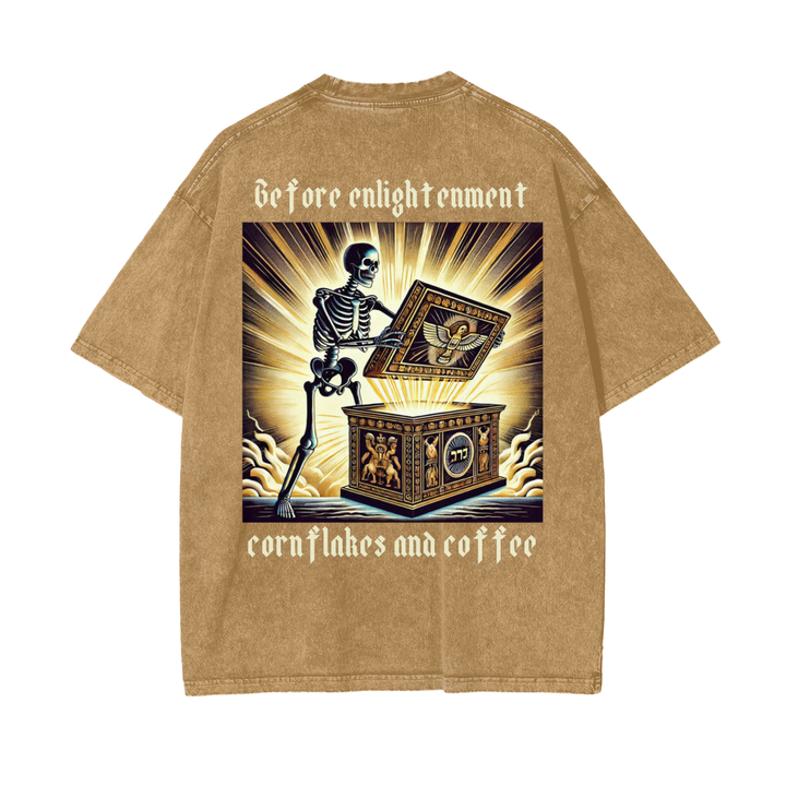 Before Enlightenment, Cornflakes and Coffee Oversize Snow Washed T-Shirt