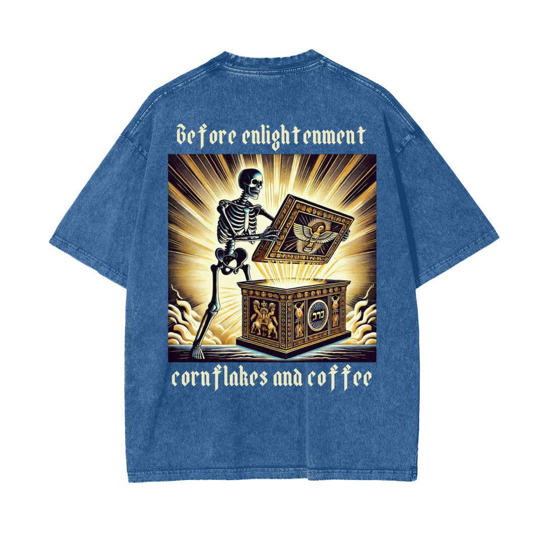 Before Enlightenment, Cornflakes and Coffee Oversize Snow Washed T-Shirt