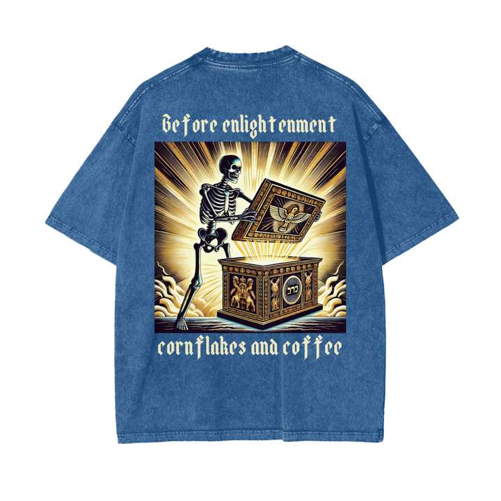 Before Enlightenment, Cornflakes and Coffee Oversize Snow Washed T-Shirt